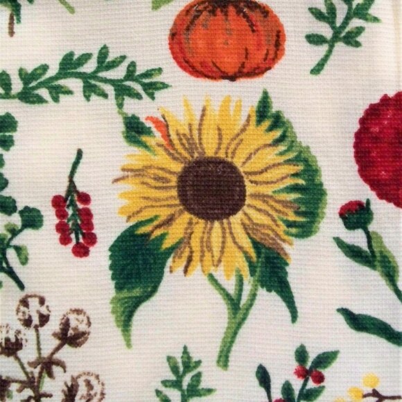 Storehouse Seasonal 3 Pc. Kitchen Towel Set Pumpkin Sunflower Fall Autumn Design - Picture 2 of 2